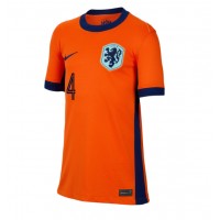 Netherlands Virgil van Dijk #4 Replica Home Shirt Ladies Euro 2024 Short Sleeve